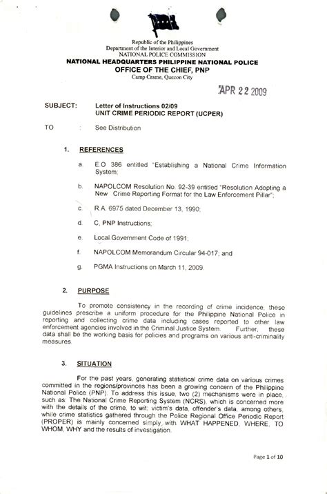 UNIT CRIME PERIODIC REPORT (UCPER) .